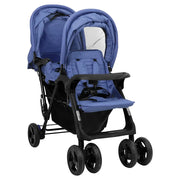 Passeggino Gemellare a Tandem Blu Marino in Acciaio CFW6847658