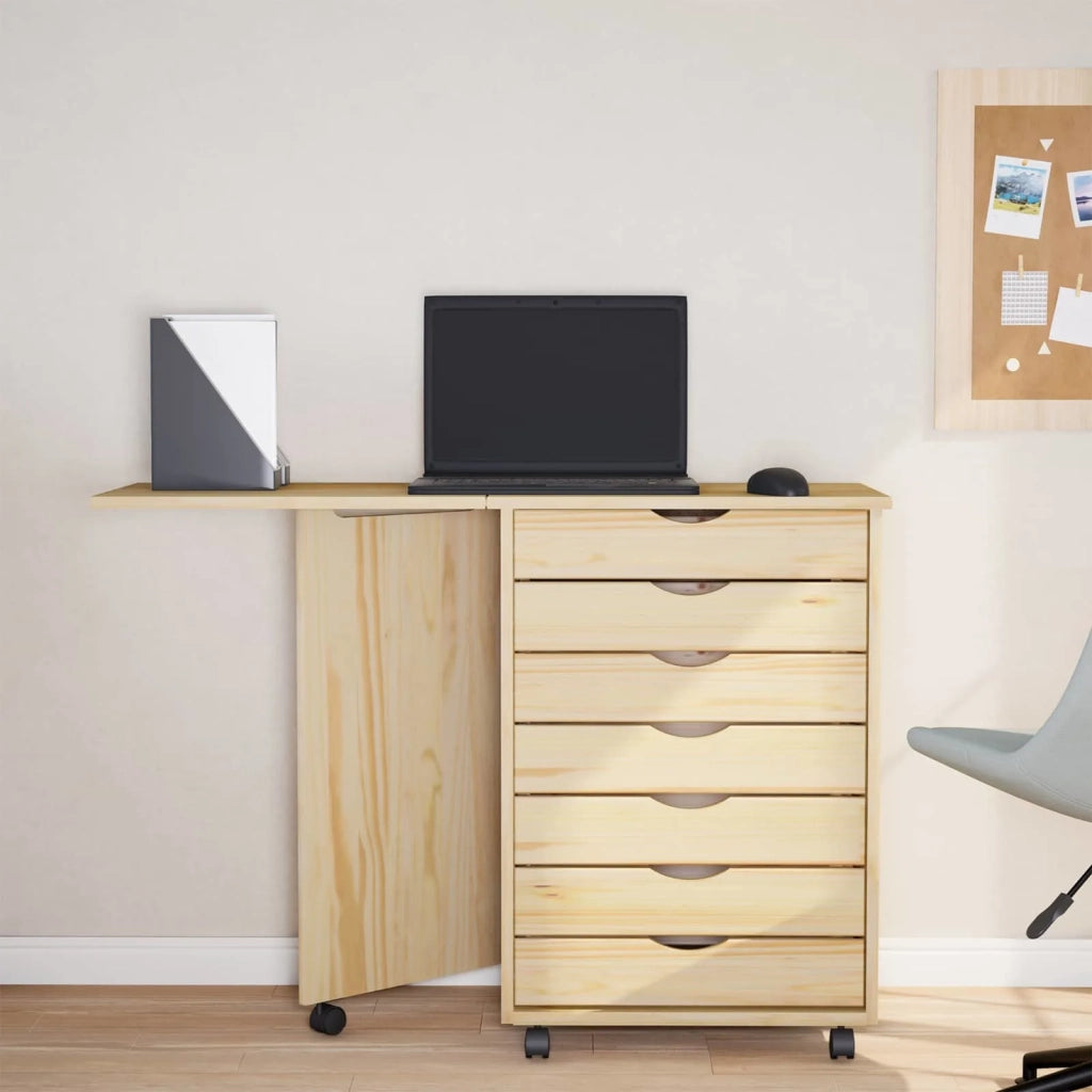 Mobiletto con Scrivania con ruota MOSS Vernice trasparente