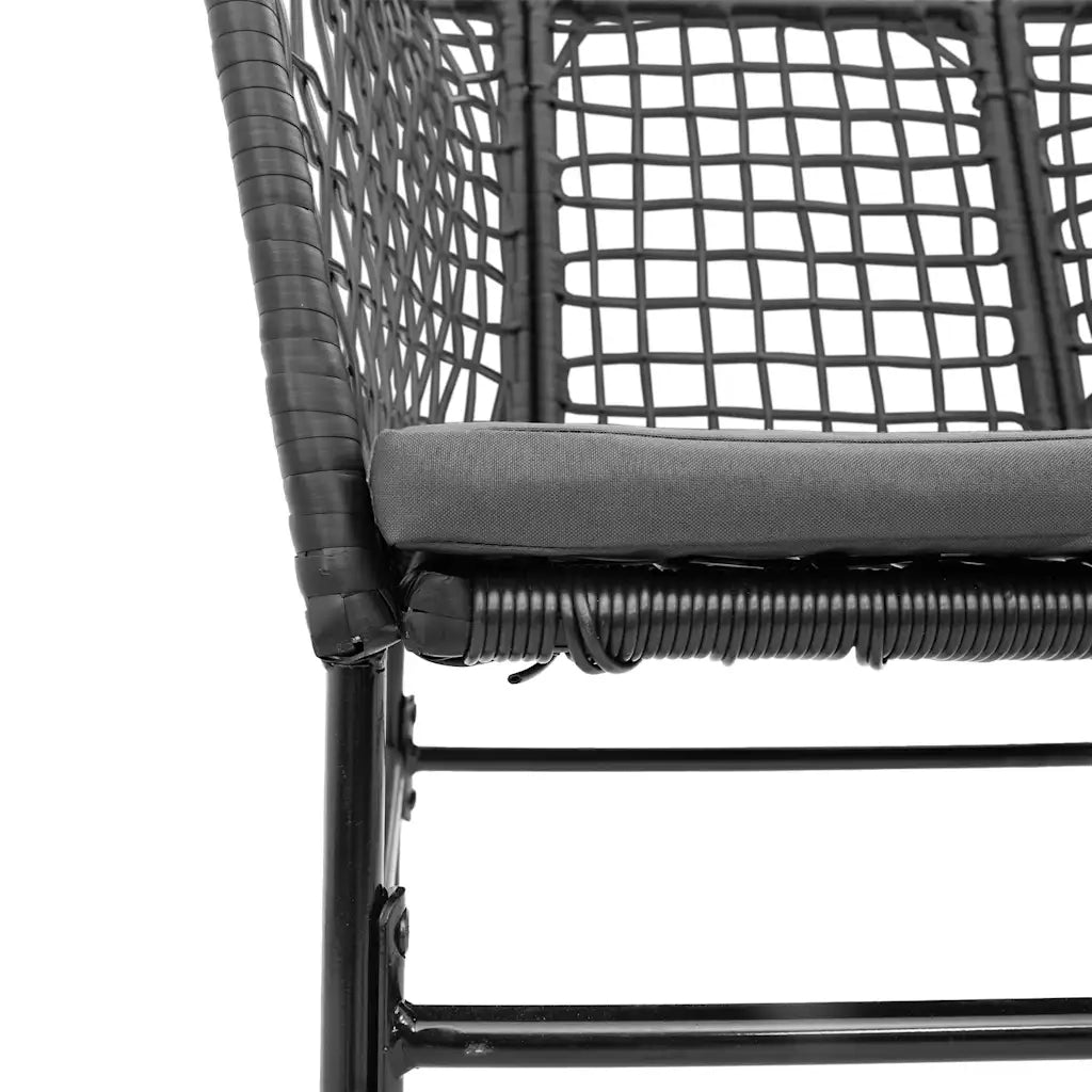 Set da Pranzo da Giardino con Cuscini 5 pz Polyrattan Vetro