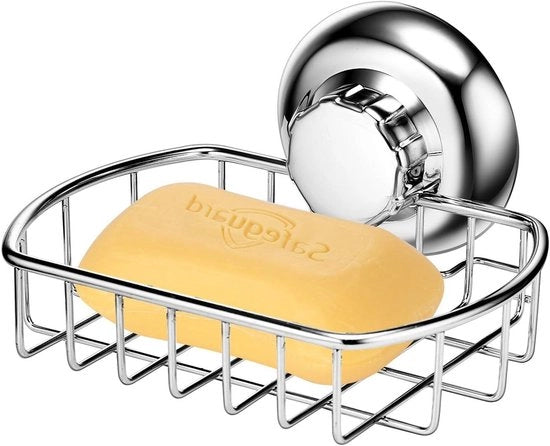 Sostegno per Sapone - Sistema di Aspirazione - Acciaio Inossidabile - Mai Ruggine - per Bagno e Cucina