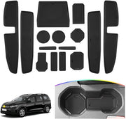 Pavimenti antiscivolo compatibili con Dacia Jogger 2021-2024, mattonelle di gomma per portiere (nero)