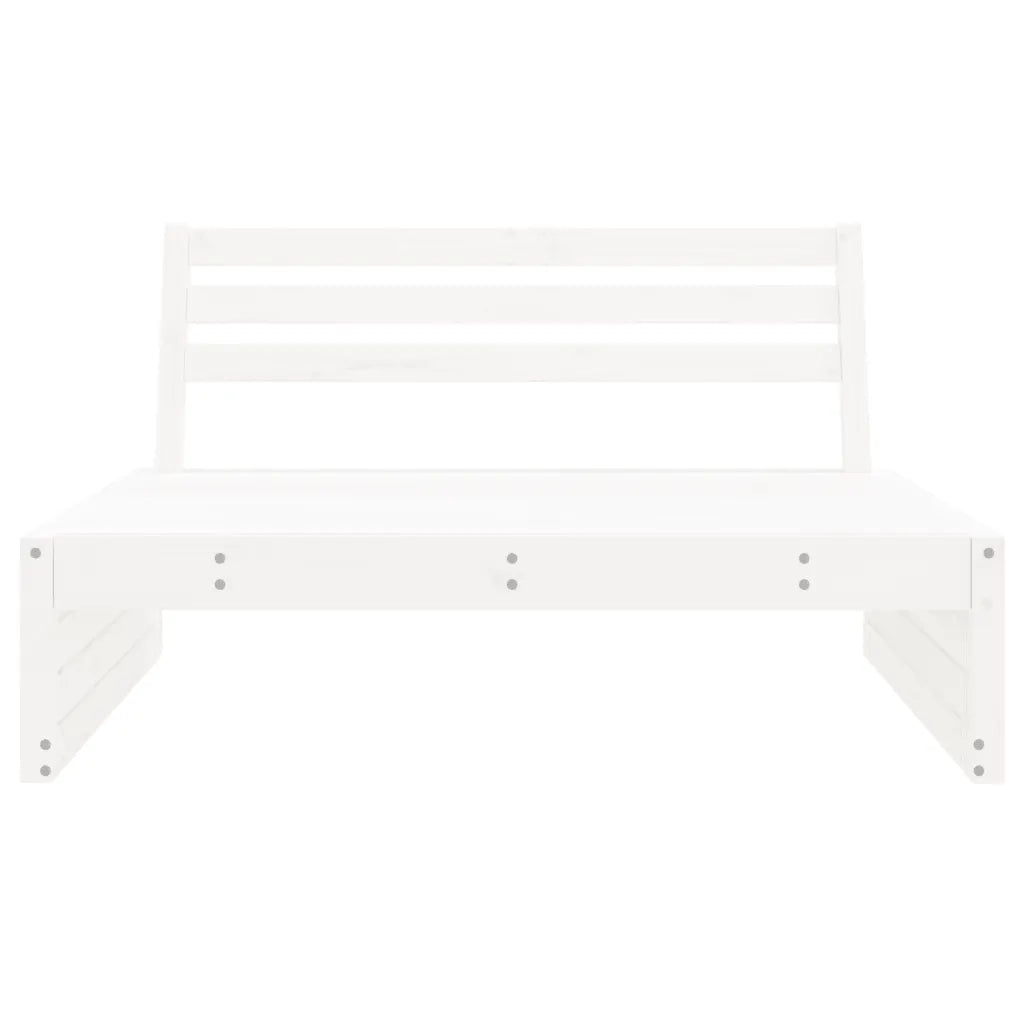 Divano Centrale Giardino-Sofa Modulare-Divanetto da esterno Bianco 120x80cm Legno Massello Pino 431304