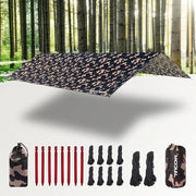 Telaio da tenda impermeabile 3 x 5 m - Leggero e trasportabile - Protezione UV - Neve e pioggia - Corda in nylon - Steli in alluminio - Tende da campeggio - Attività all'aperto - Terrazzi