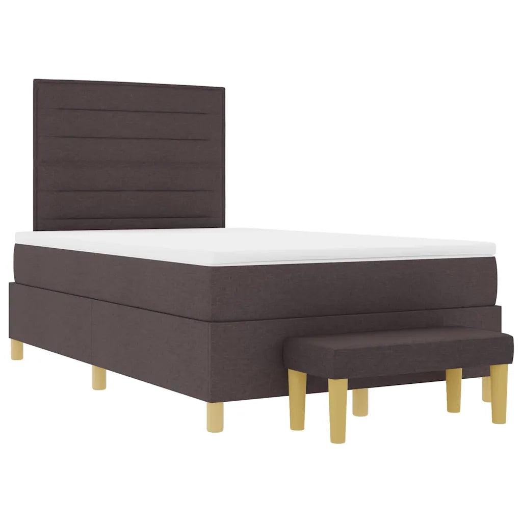 Letto a molle con testiera Marrone scuro 200 x 120 cm Tessuto 3344215