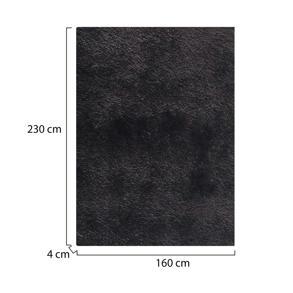 Latipa, Tappeto Altezza Pelo 35 mm 100% Poliestere, 230x160 cm Nero