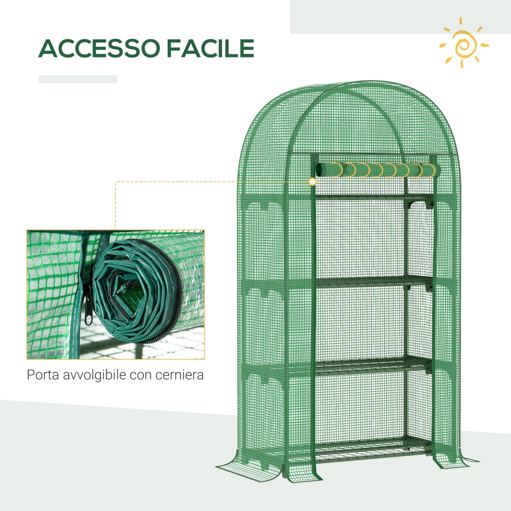 Serra da Giardino con Ripiani in Metallo ¨C Xylo ¨C Verde 80x49x160cm