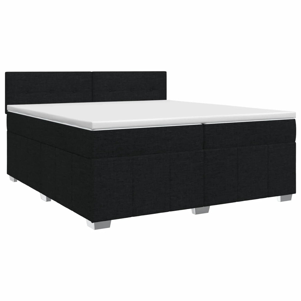Letto box spring con materasso Nero 200 x 200 cm Tessuto 3451292