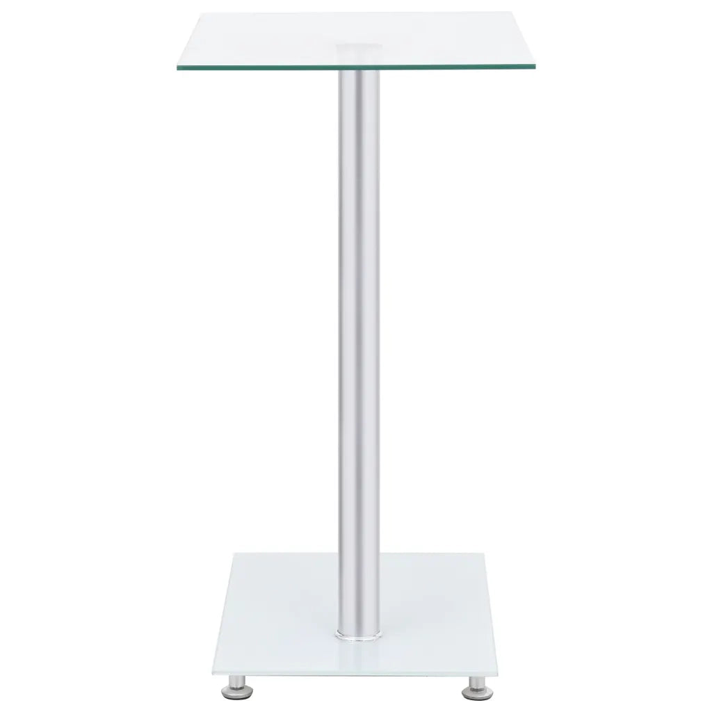 Tavolino Laterale a U Trasparente 45x30x58cm in Vetro Temperato cod mxl 29832