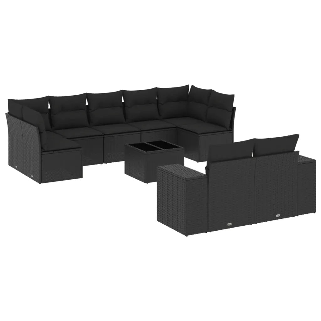Set Divani da Giardino 10pz con Cuscini in Polyrattan Nerocod mxl 113786