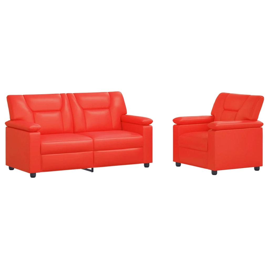 Set di divani 2 pcs Rosso Similpelle 3430531