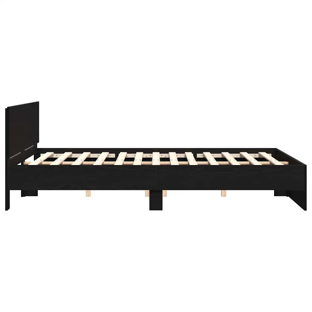 Struttura del letto con testiera Rovere Nero 203 x 185 x 70 cm 3378501