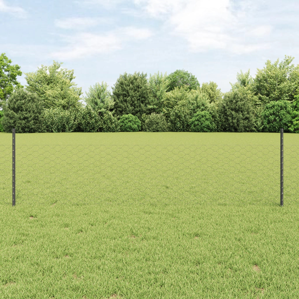 Posti per Recinzione  11 pcs U-Channel Grigio 60 cm Acciaio