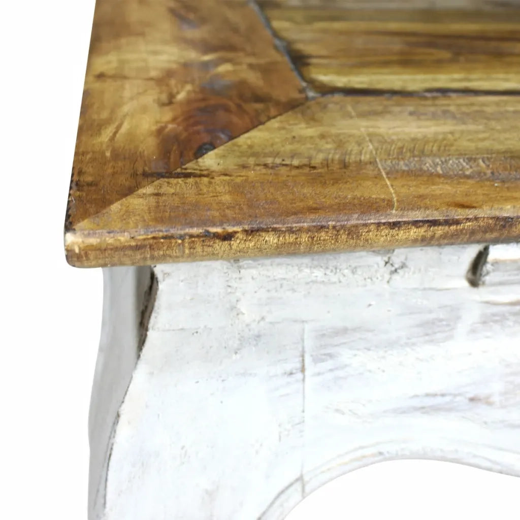 Tavolino Laterale in Legno Massello di Mogano 50x50x35 cm 244506