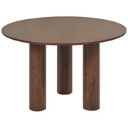 Tavolo da pranzo in legno di frassino scuro con piano in MDF e gambe in legno di gomma ⌀ 120 cm Stile rustico moderno