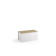 Baule contenitore con chiusura rallentata soft closing bianco con top cannettato chiaro 90x45x45 cm - Terraneo