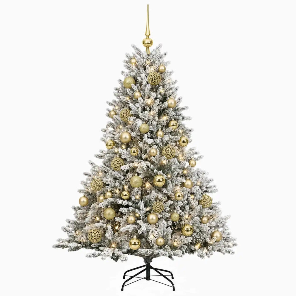 Albero di Natale artificiale con palline 150 cm 150 LED 3465658