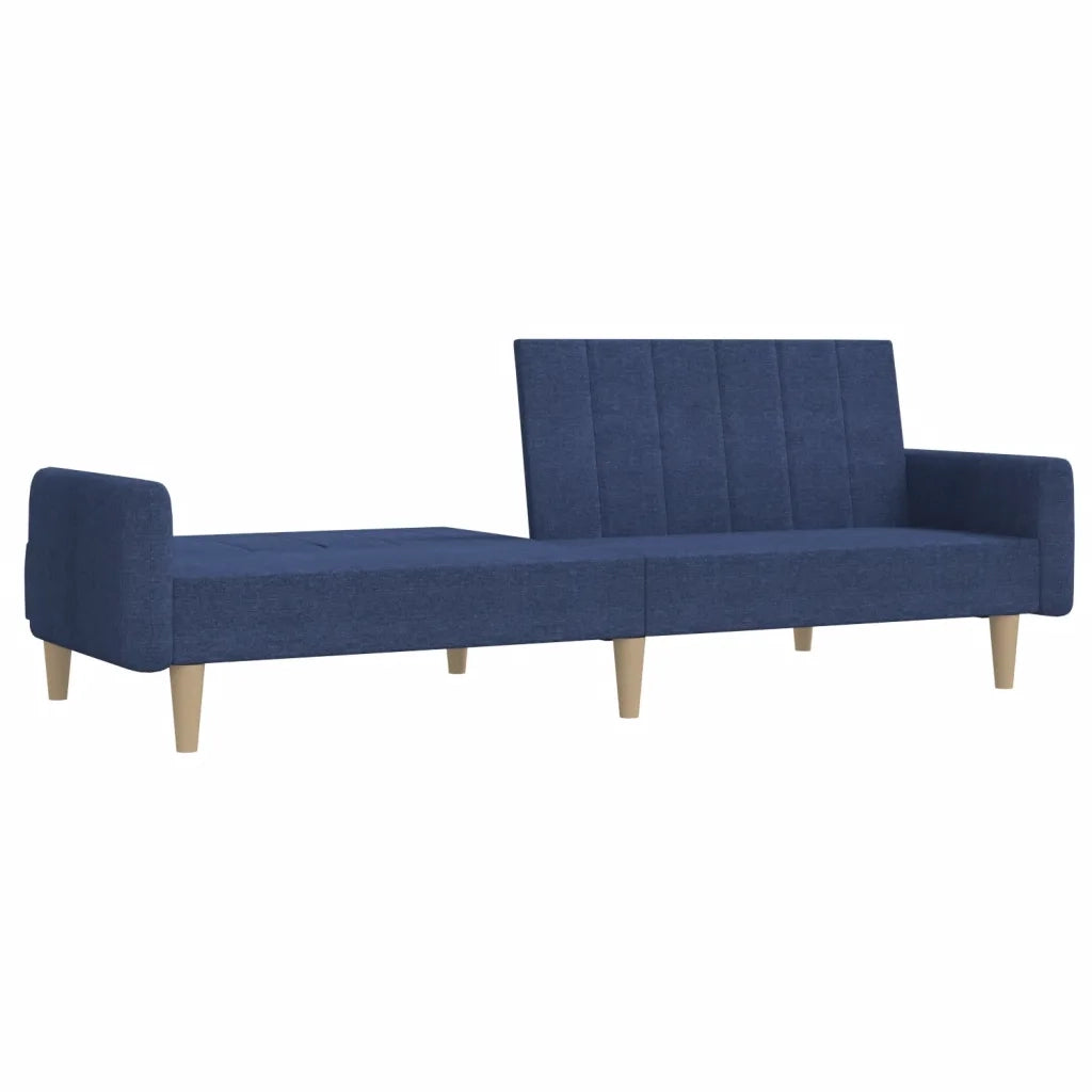 Divano Letto a 2 Posti Blu in Tessuto 375856