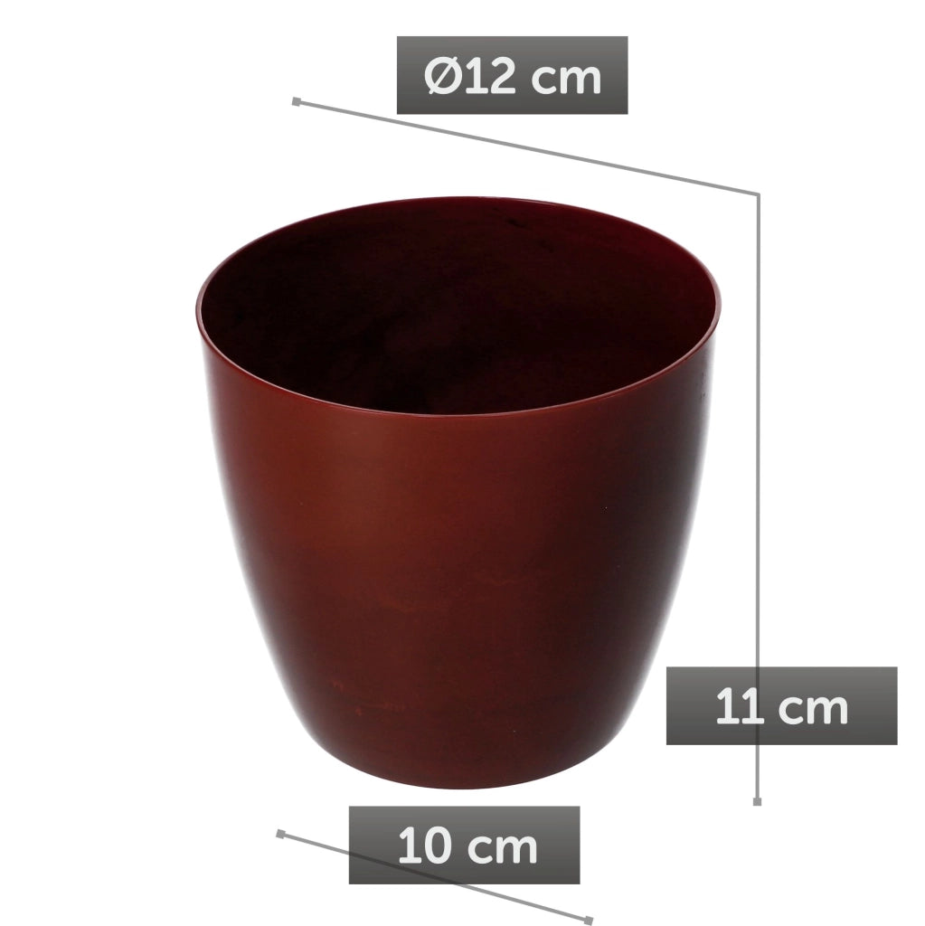 Vaso da fiori KADAX rotondo da 12 cm per soggiorno, effetto marmo rosso.