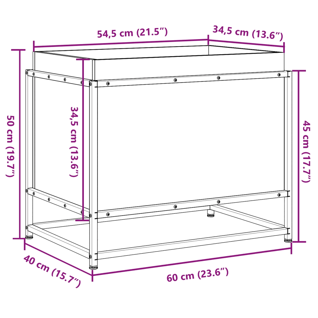 Fioriera Giardino Marrone Cera 60x50x40 cm Legno Massello Pino