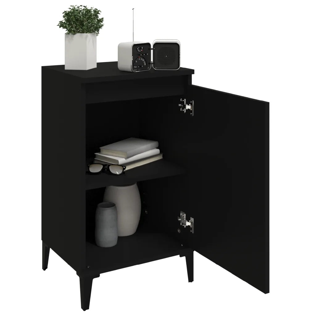 Comodini 2 pz Neri 40x35x70 cm in Legno Multistrato 819647