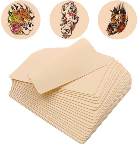 Kit per Tattoo - Pelle di Tattoo - Microblading - Kit per Tattoo - Adatto per Principianti e Artisti Esperti - 12 Fogli - 19x14,3 cm - 12 velli - Doppia faccia - 1,2 mm di spessore