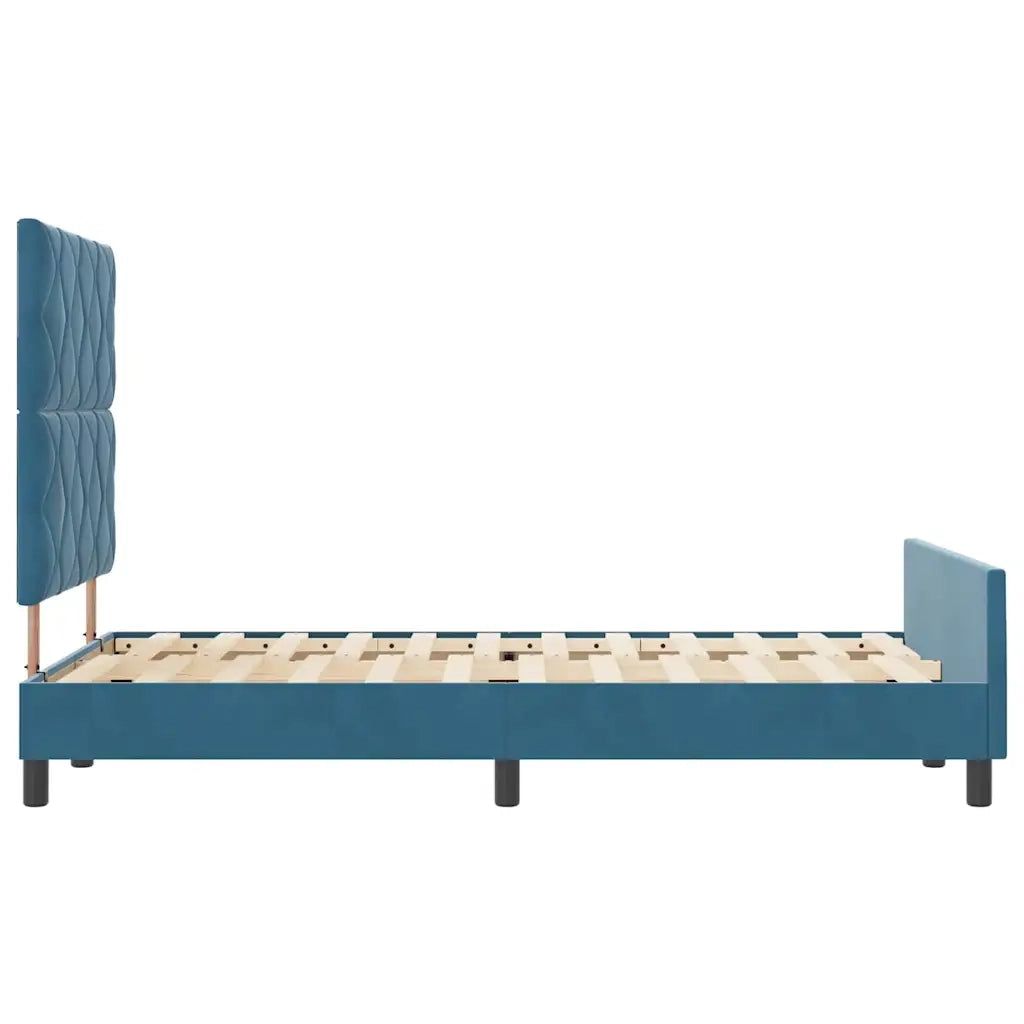 Letto a molle con testiera Blu Scuro 120 x 200 cm Velluto 3345003