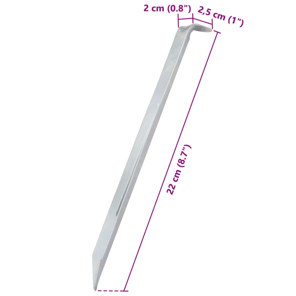 Picchetti per Tenda 24 pz 22 cm Ã˜20 mm in Acciaio Zincato