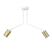 Plafoniera Minimal Tenjin Acciaio Bianco 2 Luci Gu10 Ip20