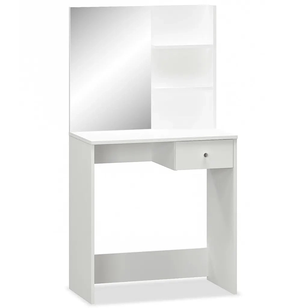 Toeletta | Tavolo da Trucco in Legno Multistrato 75x40x141 cm Bianco