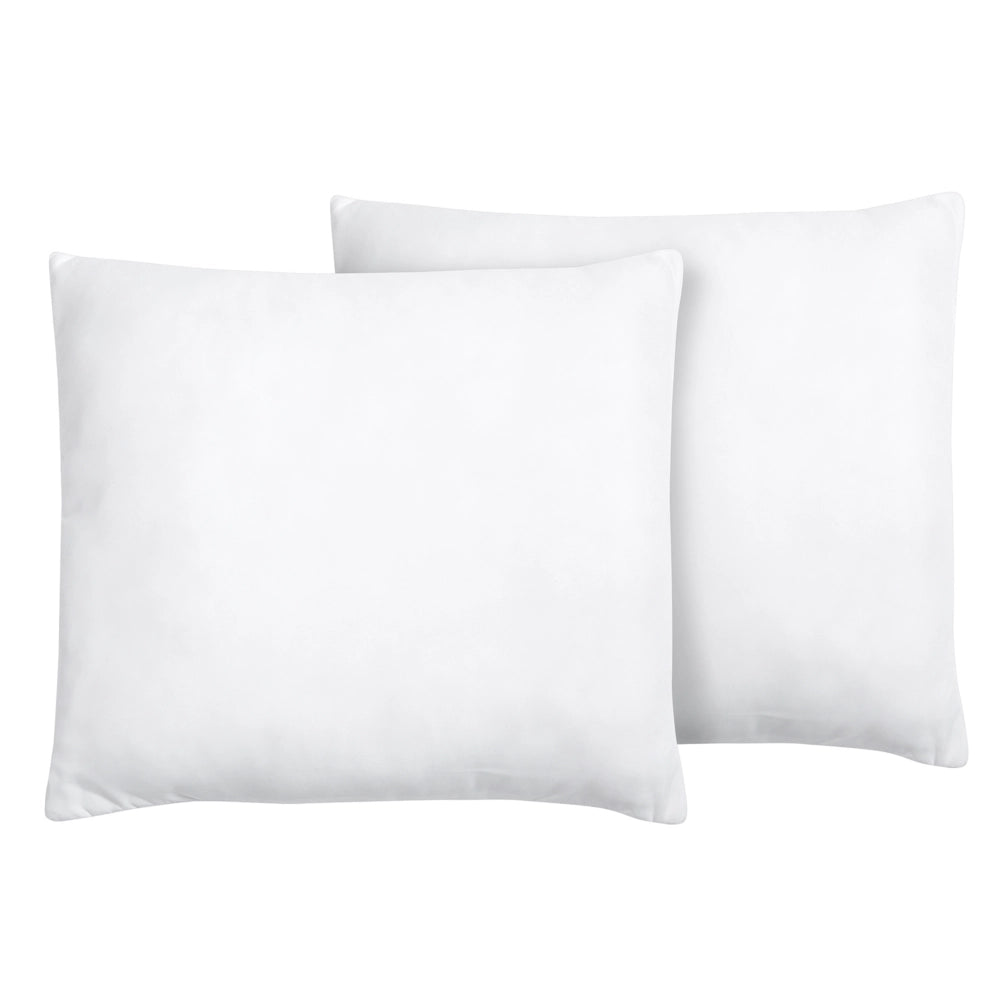Set 2 Cuscini Letto di colore Bianco Microfibra 80 x 80 cm Morbido stile moderno contemporaneo