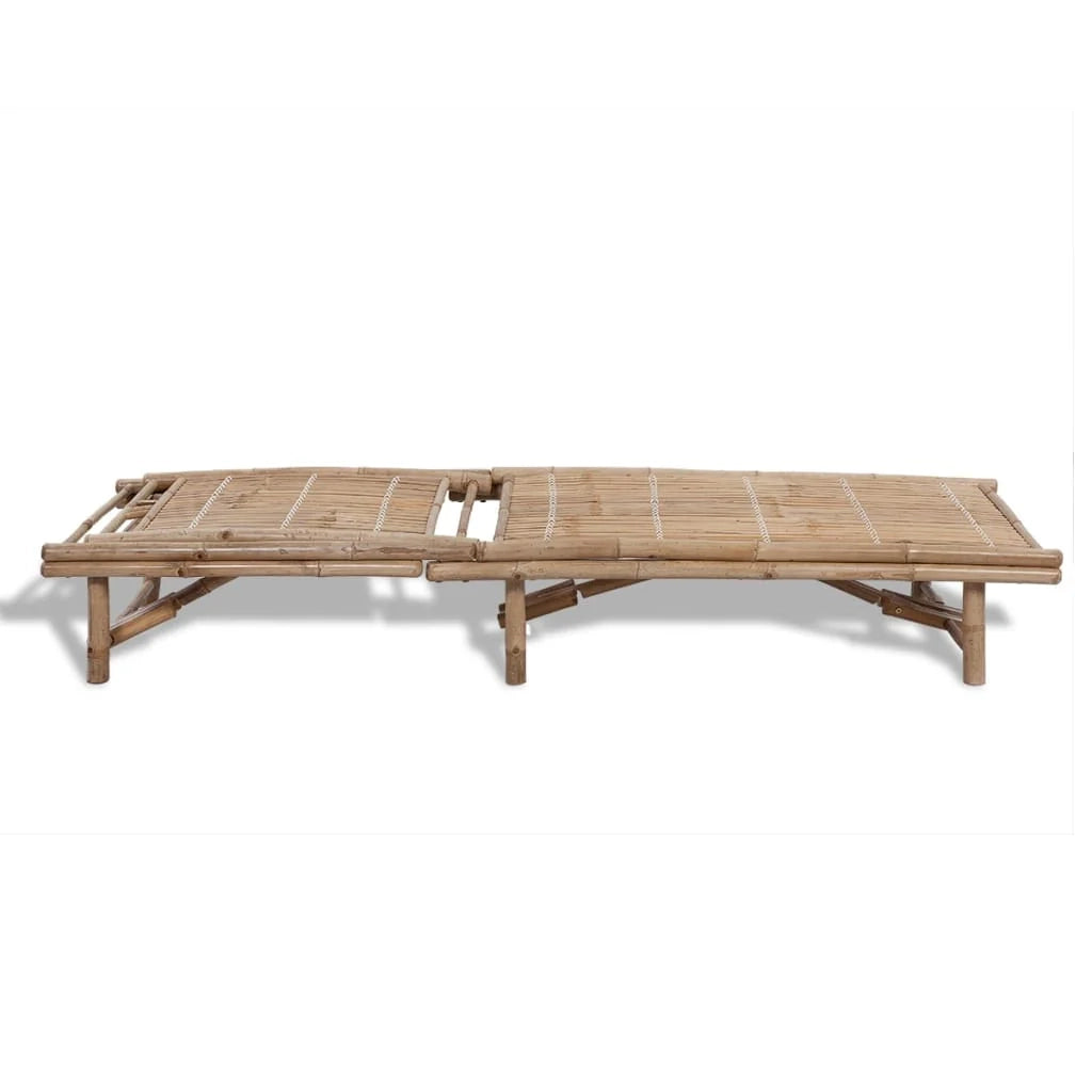 Lettino prendisole sedia a sdraio lettino prendisole letto da giardino patio mobili da esterno bambù 02_0012698