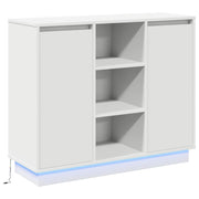 Credenza | Madia LED Bianco 90 x 32 x 75 cm Legno multistrato
