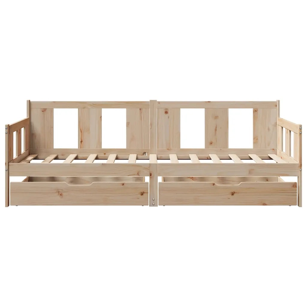 Dormeuse con Cassetti 90x190 cm in Legno Massello Pino 3302112