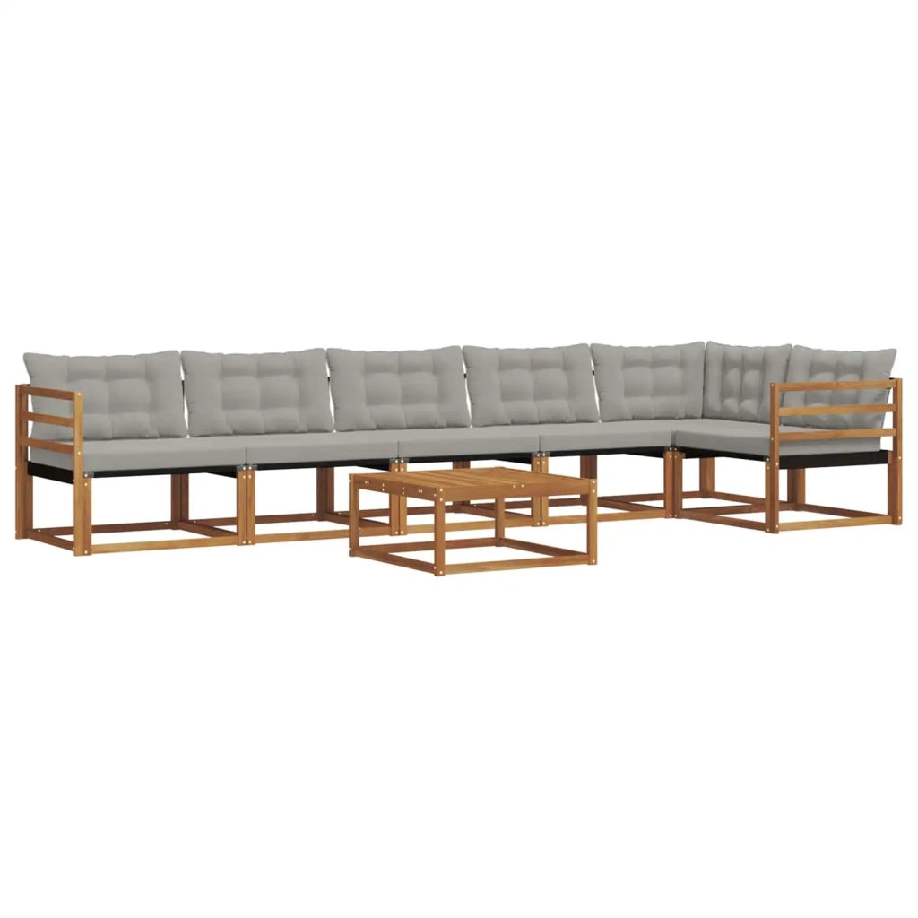 Set di divani da esterno 7 pcs Grigio Naturale e Chiaro 3369518