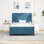 letto a box spring  con materasso in blu scuro - 140x200 cm - velluto