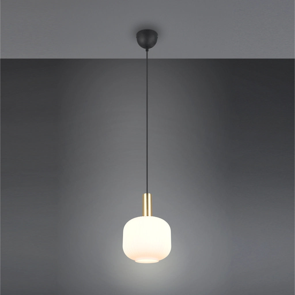 LAMPADARIO E27 DIVA 20CM OTTONE/VETRO RIGATO
