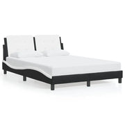 Letto matrimoniale | Letto per adulti | Giroletto senza Materasso Zadar Nero e Bianco 140x190 cm in Similpelle