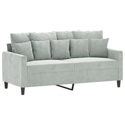 Divano | Divano da soggiorno | Sofa a 2 Posti Grigio Chiaro 140 cm in Velluto
