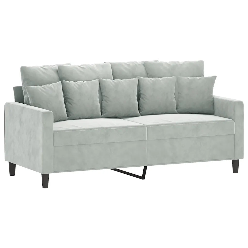 Divano | Divano da soggiorno | Sofa a 2 Posti Grigio Chiaro 140 cm in Velluto