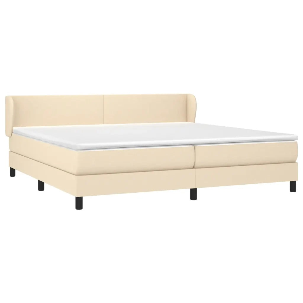 Giroletto a Molle con Materasso Crema 200x200 cm in Tessuto 3126114