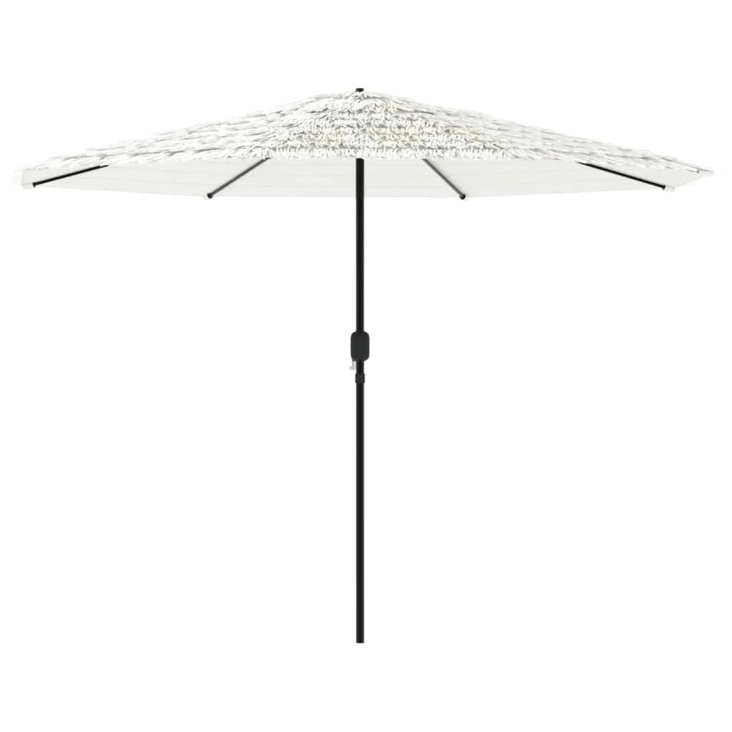 Ombrellone da giardino in poliestere 324 x 324 x 247 cm protezione dal sole e dalla pioggia struttura in acciaio bianco 02_0056407