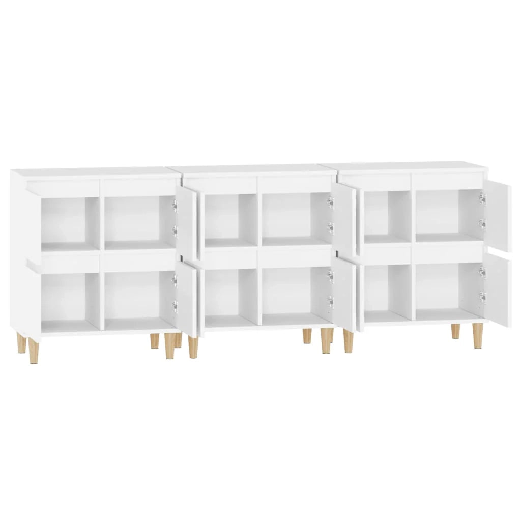 Buffet credenza cassettiera armadio mobile contenitore organizer per cucina soggiorno salotto 3 pezzi 60 x 35 x 70 cm legno ingegnerizzato bianco 02_0036992