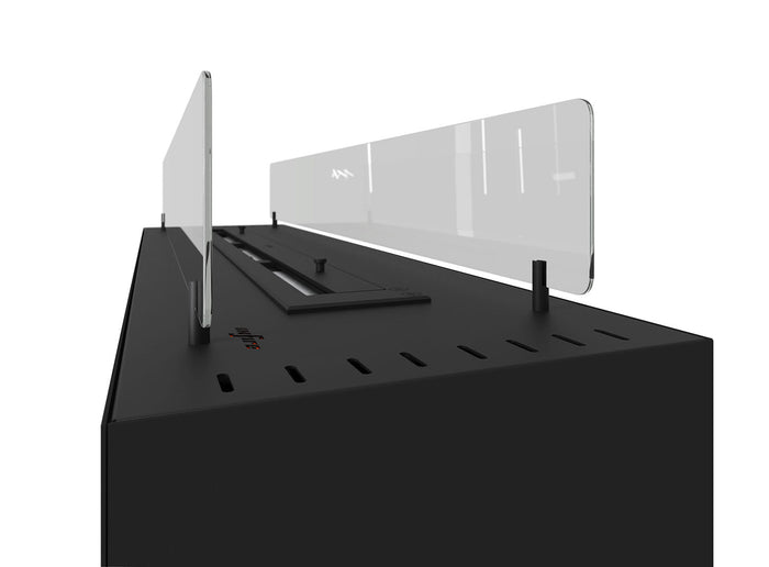 Camino a Bioetanolo da Pavimento 65x30x110 cm Incube Nero con Vetro