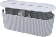 Cassetto di gestione dei cavi - Organizzatore dei cavi - Ripristino del bureau - Progetto innovativo - 33 x 13 x 10 cm - Blu