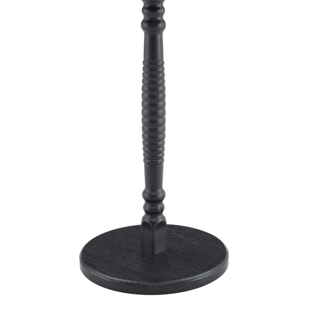 Set di 2 tavolini rotondi in MDF con rivestimento PVC; noce e nero