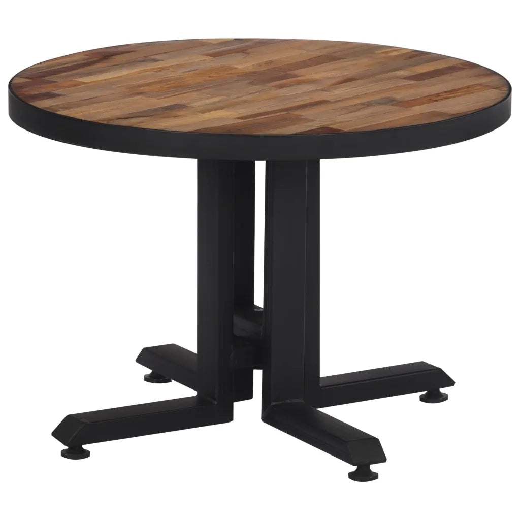 Tavolino da Salotto Rotondo Ã˜55x40cm Massello Teak di Recupero