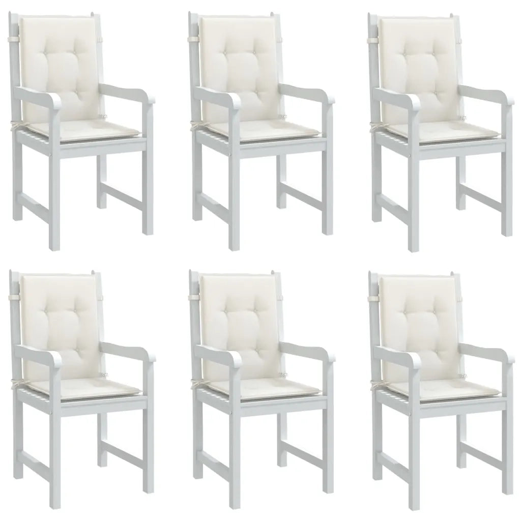 Cuscini Sedia Schiena Bassa 6 pz Crema MÃ©lange 100x50x4 Tessuto