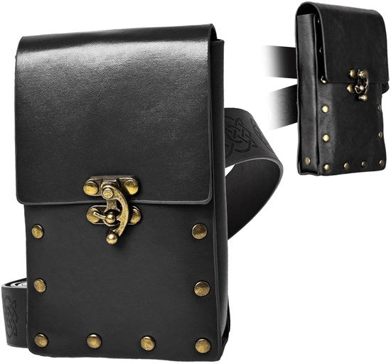 Accessorio per Costume Multifunzionale con Tasca per Uomo/Donna - LARP - Kunstleer/Canvas - Tessuto Vintage con Gesti Vintage - Accessorio per Costume Versatile
