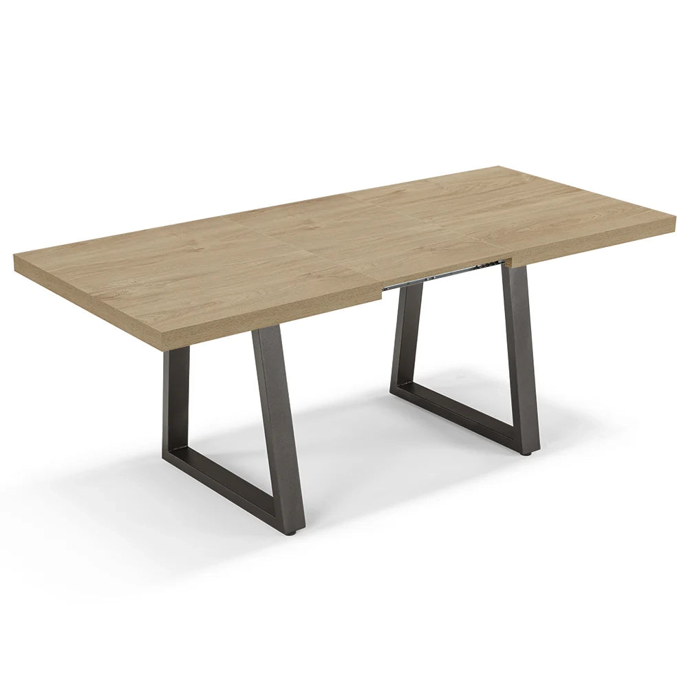 Tavolo da pranzo allungabile Noce Nodato 145x85 MADE IN ITALY modello GOYA fino a 195 CM per sala da pranzo, cucina e soggiorno, design moderno con top in melaminico