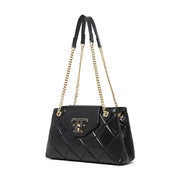Borsa a tracolla da donna in vera pelle nera